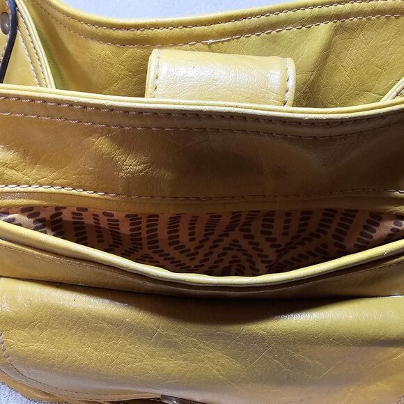 AXCESS LIZ CLAIBORNE LARGE MUSTARD FAUX LEATHER HOBO PURSE-SHOULDER BAG L@@K!! - Picture 14 of 14
